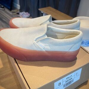 Platform suede pink vans🌺